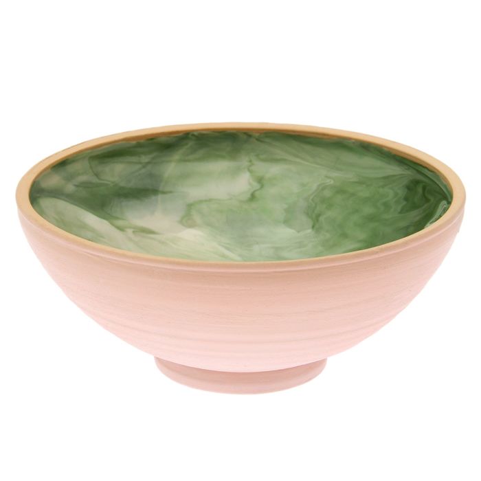 Пиала "Колорит" зелёная, белая глина, 0,5 л