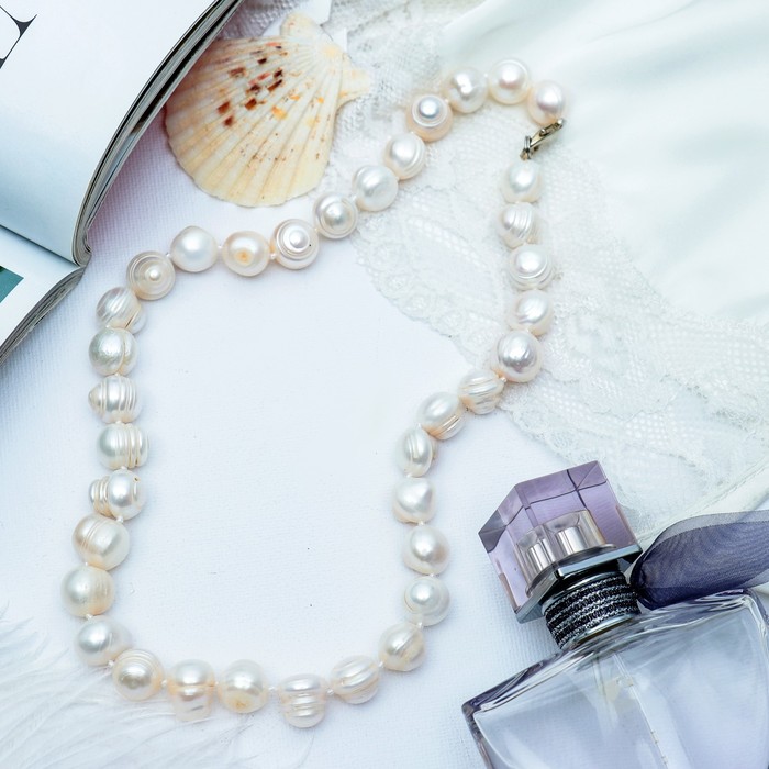 Бусы "Жемчуг речной" шар №12, 45см