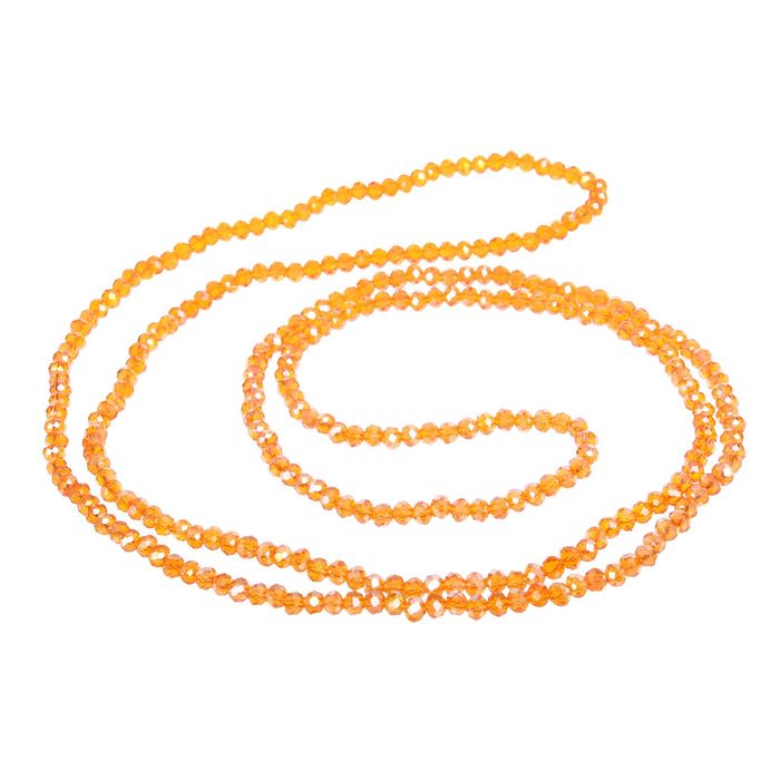 Бусы "Хрусталь" на резинке, цвет оранжевый, 100см