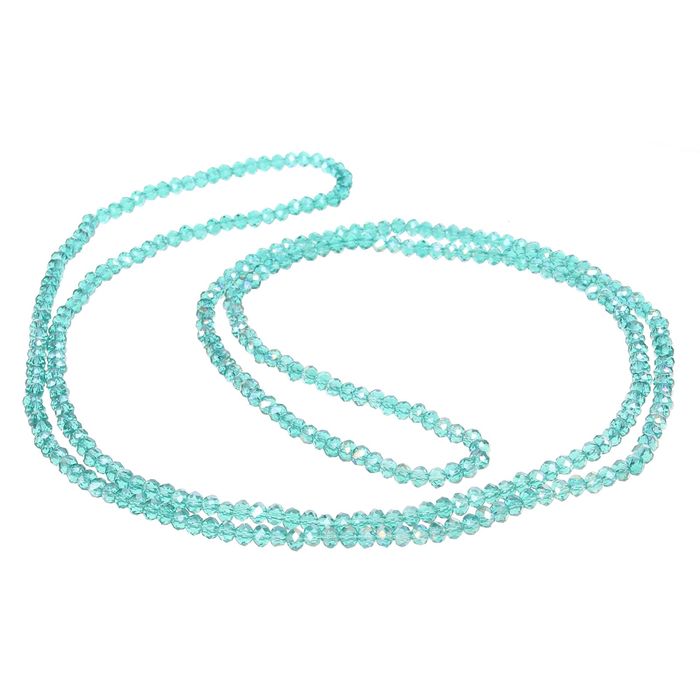 Бусы "Хрусталь" на резинке, цвет светло-зелёный, 100см