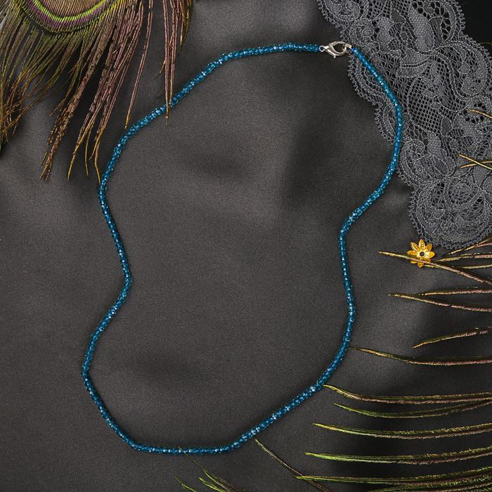 Бусы шар №2, гранёный "Хрусталь", цвет морской, 45см