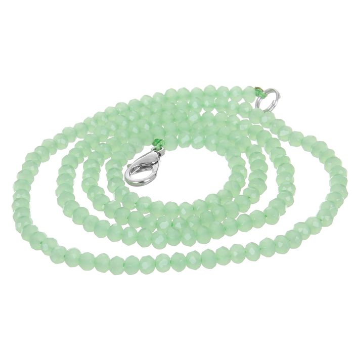 Бусы шар №2, гранёный "Хрусталь", цвет нефритовый матовый, 45см