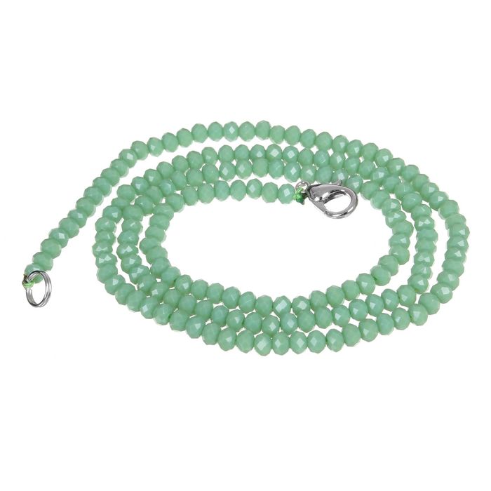 Бусы шар №2, гранёный "Хрусталь", цвет травяной матовый, 45см