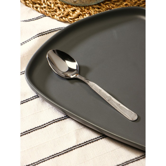 Ложка десертная «Колобок», h=16 см, толщина 1,5 мм, цвет серебряный вилка десертная мондиал h 17 см толщина 2 5 мм цвет серебряный