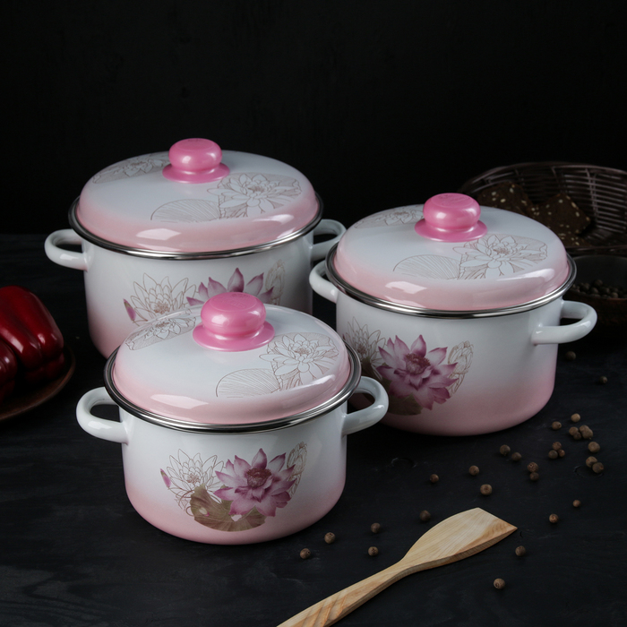 Набор кастрюль "Полесье": 2 л, 3 л, 4 л