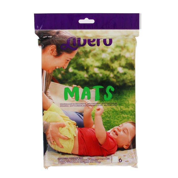 Пеленки впитывающие одноразовые Libero Mats, (50х70 см), 6 шт