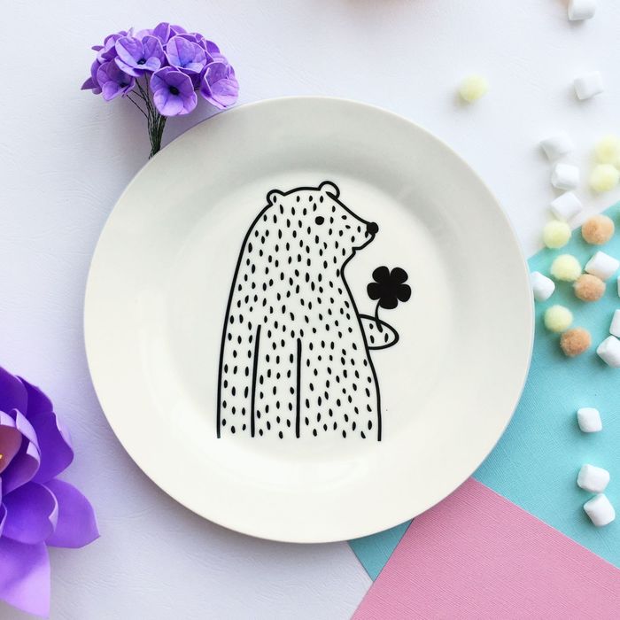 Тарелка 20 см "Цветочный мишка"