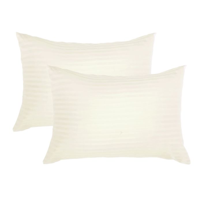 Комплект наволочек "Этель" молочный, 50х70 - 2 шт., страйп-сатин, 135 г/м2