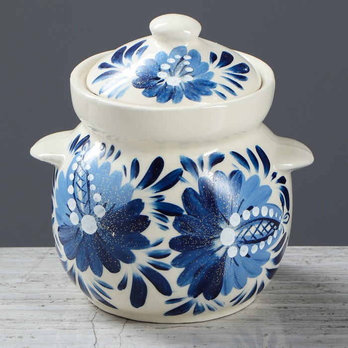 Горшочек для запекания "Гжель" малый, 0,8 л