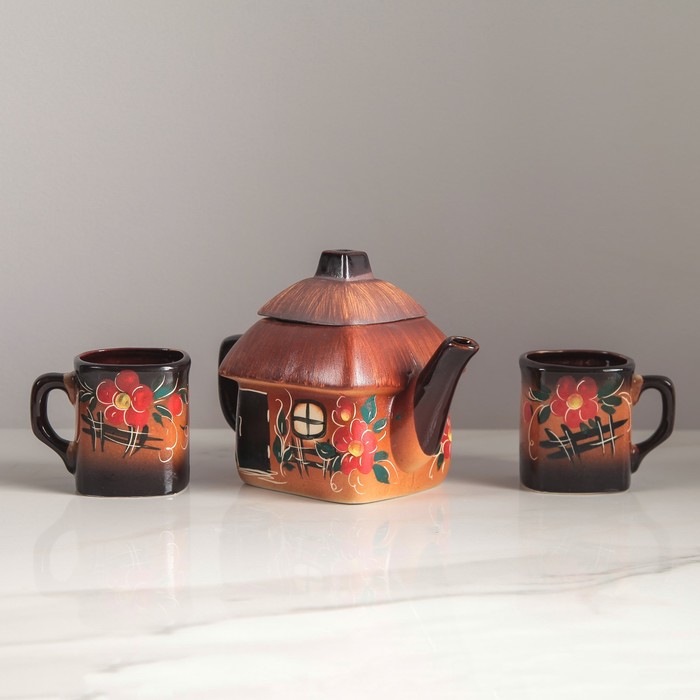 Набор чайный "Дом" рисовка, 3 предмета