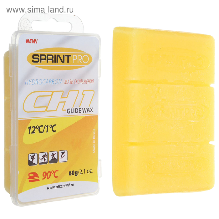 фото Мази скольжения sprint pro, ch1 yellow, (от +12 до +1°c), 60 г