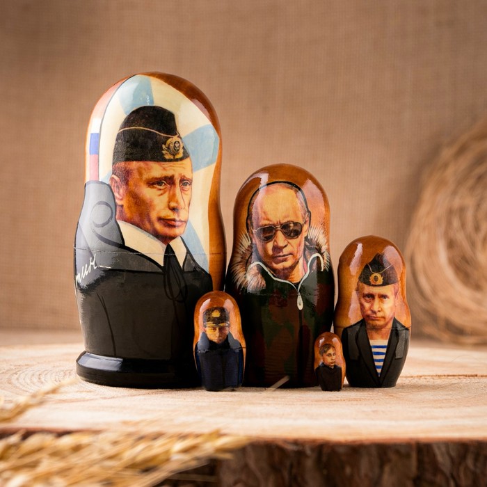 Матрешка "Путин-Крым", 5 кукол, 10 см