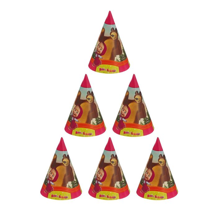 Колпак "Маша и Медведь" (набор 6 шт)