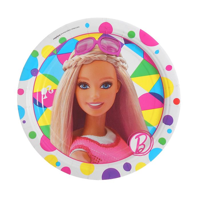 Тарелка бумажная "Барби" 17 см (набор 8 шт)