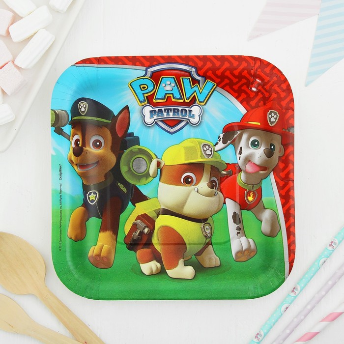 Тарелка бумажная "Щенячий Патруль" 17 см (набор 8 шт)