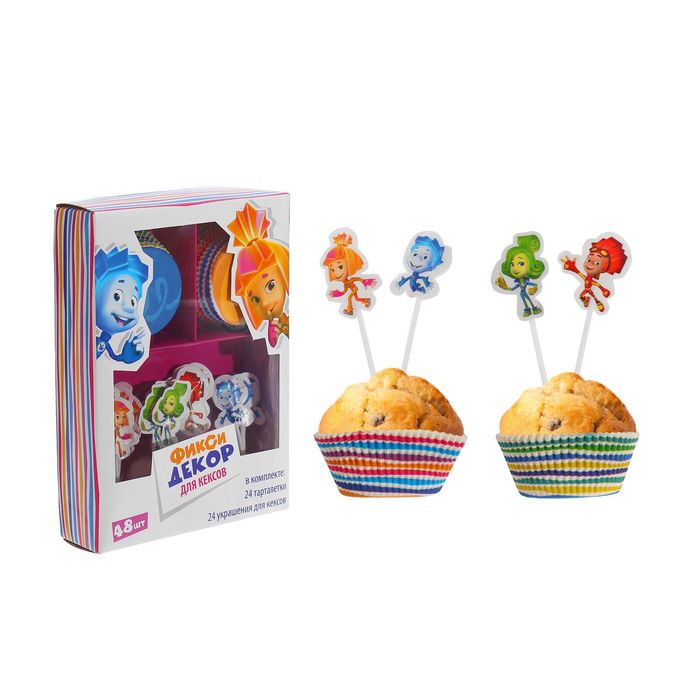 Украшение для кексов "Фиксики", набор 48 шт.