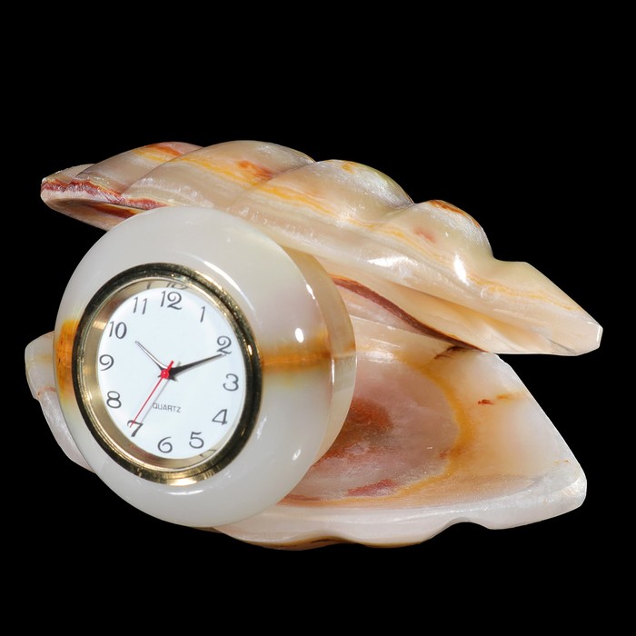 часы Ракушка 3,5*3" 8*8*3,5см оникс