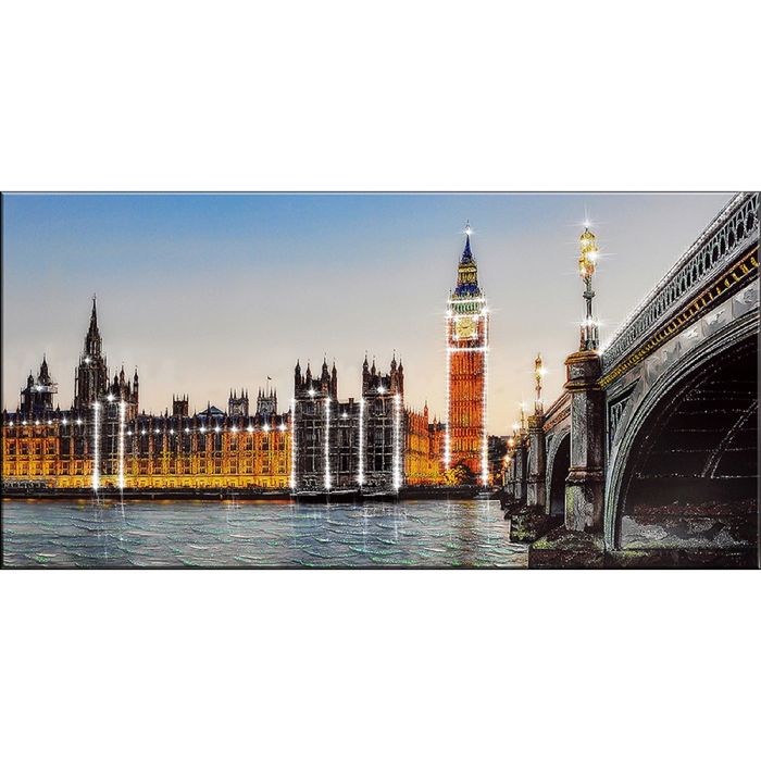 Картина на оргстекле со стразами "Биг-Бен" 100*50 см