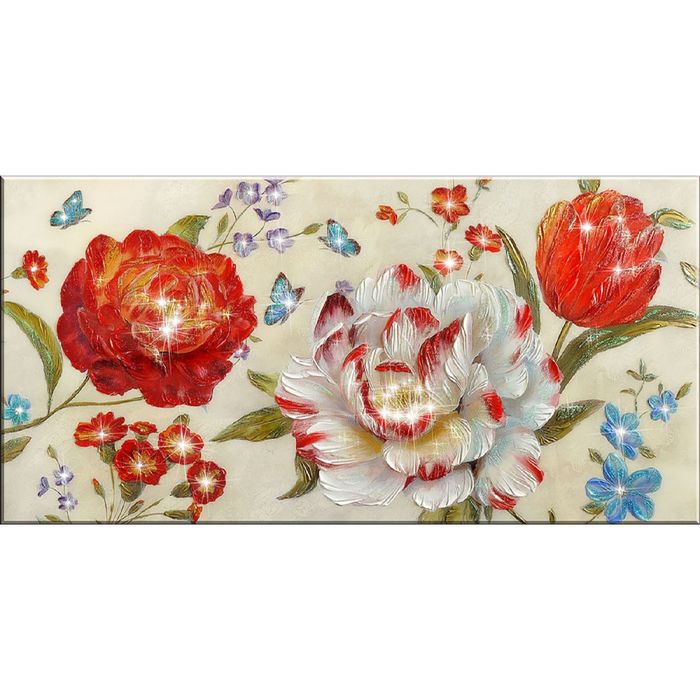 Картина на оргстекле со стразами "Страна Цветов" 180*90 см