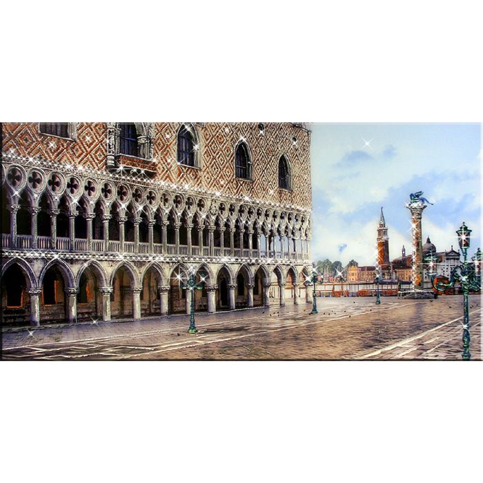 Картина на оргстекле со стразами "Площадь Сан-Марко" 100*50 см