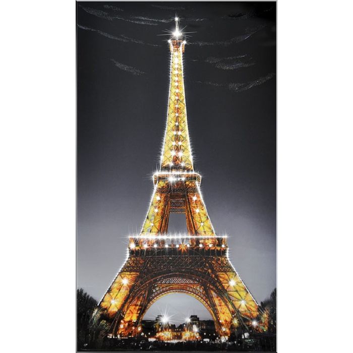 Картина на оргстекле со стразами "Эйфелева Башня" 100*50 см