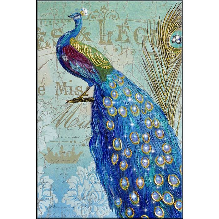 Картина на оргстекле со стразами "Золотое Перо" 100*70 см