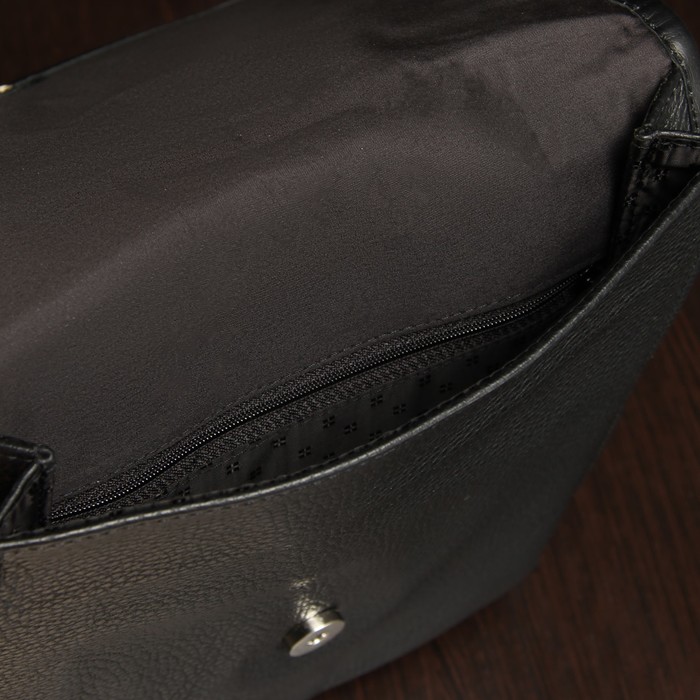 Планшет мужской на молнии, 2 отдела, 2 наружных кармана, чёрный