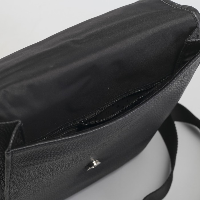 Планшет мужской на молнии, 2 отдела, 2 наружных кармана, чёрный