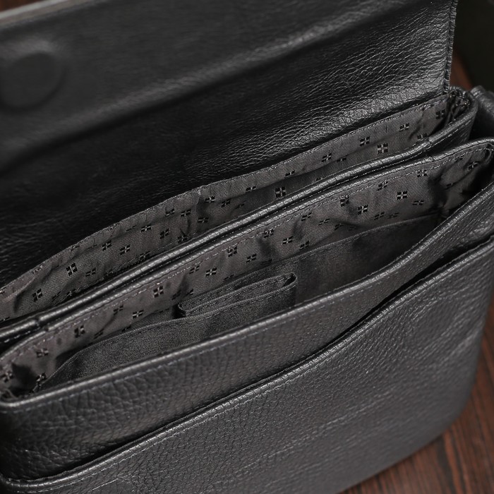 Планшет мужской на молнии, 3 отдела, 1 наружный карман, чёрный