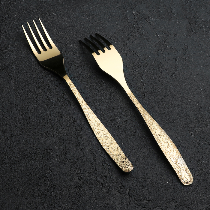 Вилка десертная 17,5 см "Уралочка", с полным декоративным покрытием, толщина 2 мм