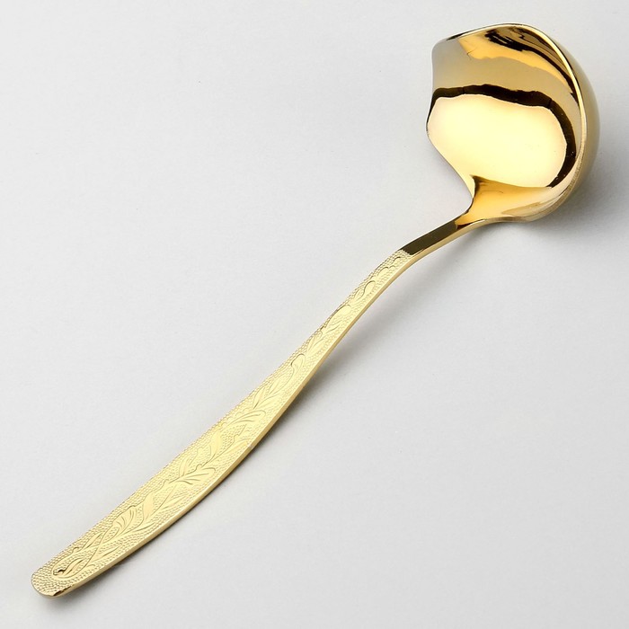 Ложка для соуса малая "Уралочка", с полным декоративным покрытием, толщина 2 мм