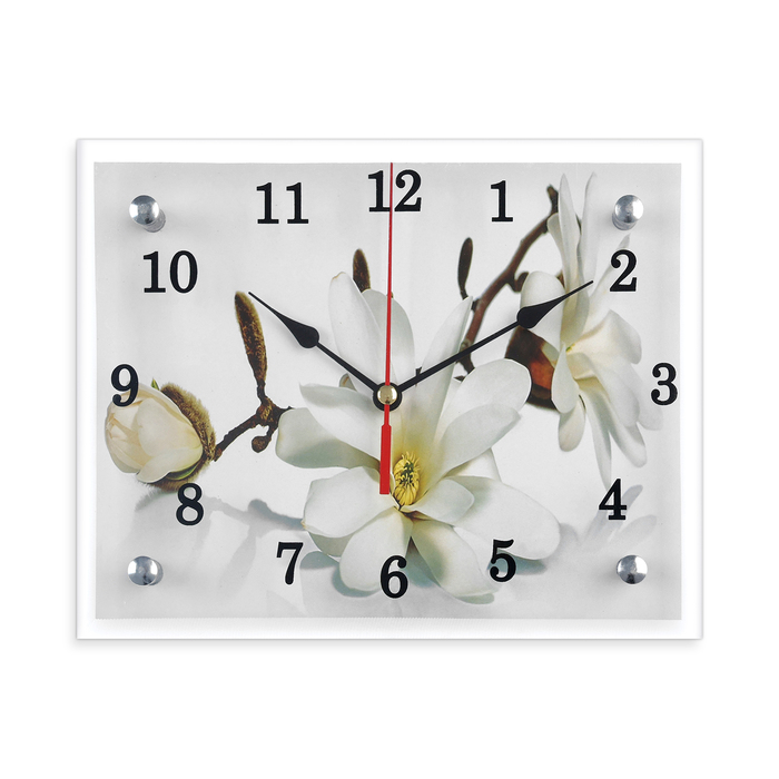 часы настенные серия цветы сирень в вазе 20х25 см микс 1639424 Часы-картина настенные, серия: Цветы, Орхидея, 20х25 см