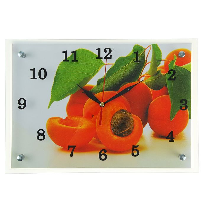 Часы настенные прямоугольные "Абрикосы", 25х35 см микс