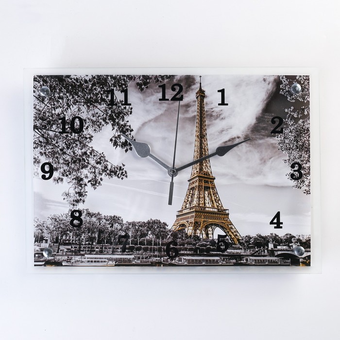 Часы-картина настенные, серия: Город, Эйфелева башня, 25х35 см