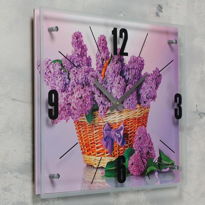 

Часы-картина настенные, серия: Цветы, "Корзина сирени", 40х50 см