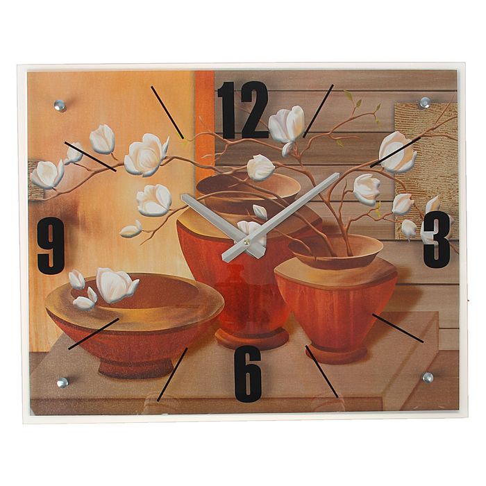 Часы настенные прямоугольные "Вазы", 40х50 см микс