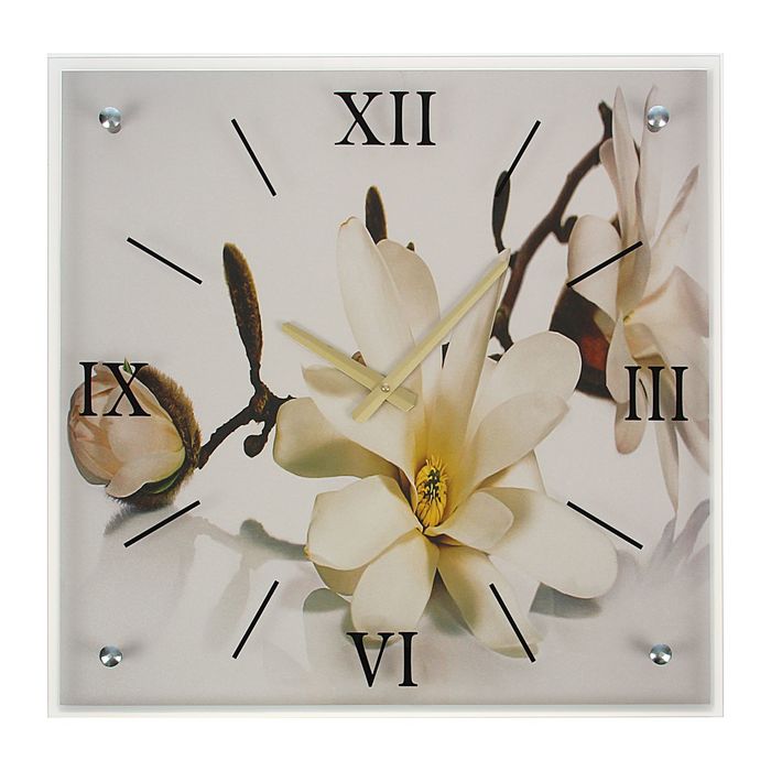 Часы настенные прямоугольные "Орхидея", 50х50 см микс