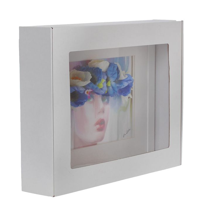 Картина-гербарий "Синие цветы в причёске незнакомки"