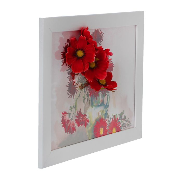 Картина-гербарий "Алые цветы"