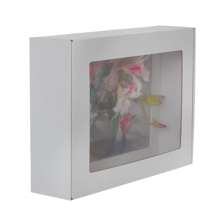 Картина-гербарий "Бело-розовые орхидеи"