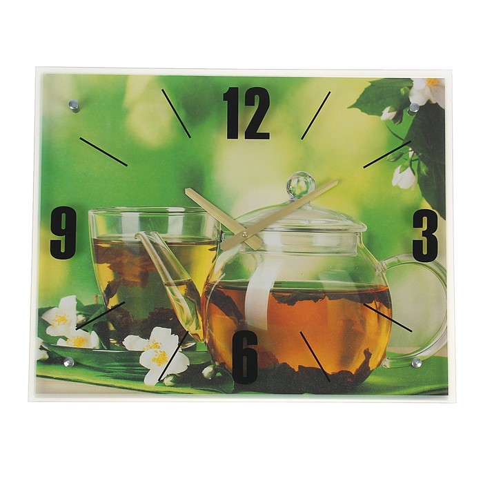 Часы настенные прямоугольные "Чайничек чая", 40х50 см микс