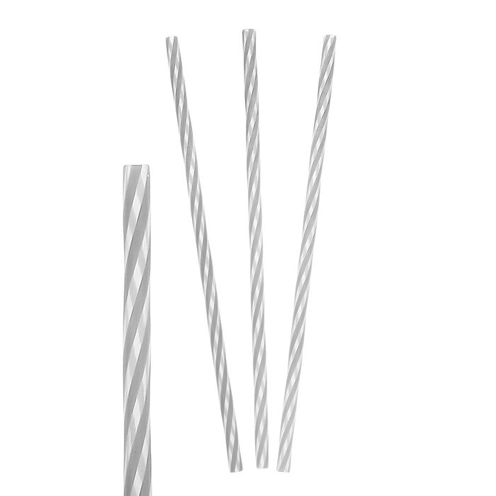 Трубочка для коктейля "Полосатик", набор 10 шт., цвет белый