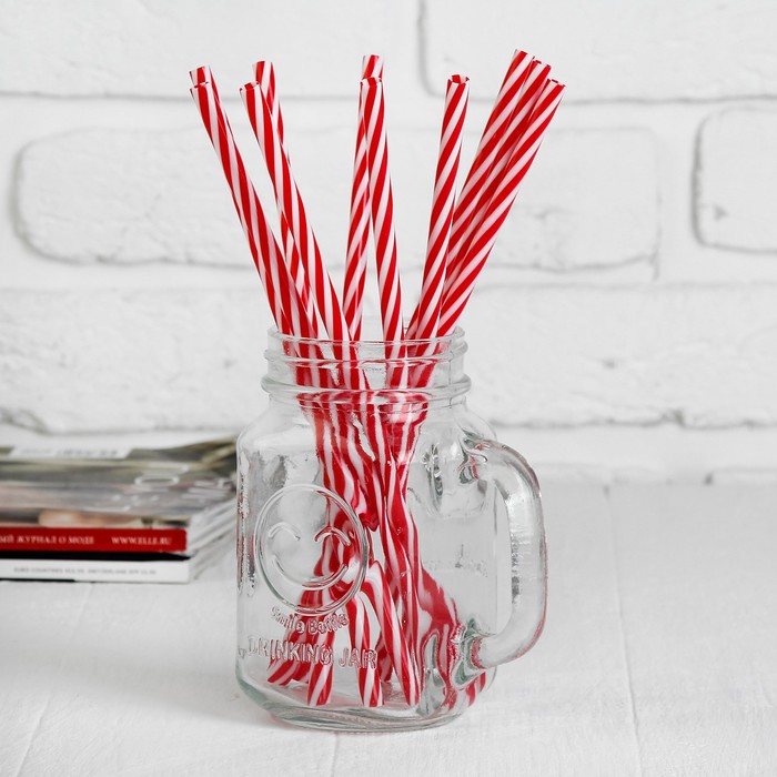Трубочка для коктейля "Полосатик", набор 10 шт.