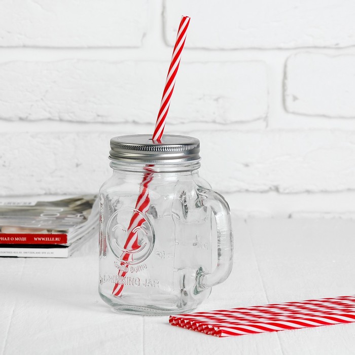 Трубочка для коктейля "Полосатик", набор 10 шт.