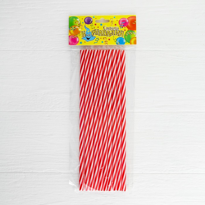 Трубочка для коктейля "Полосатик", набор 10 шт.
