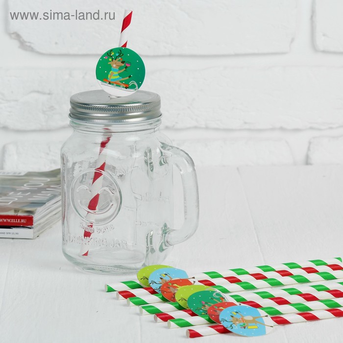 фото Трубочка для коктейля «олень», набор 20 шт.