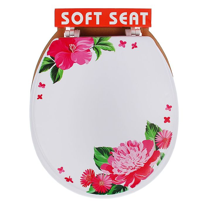 Сиденье для унитаза, мягкое "Пионы"