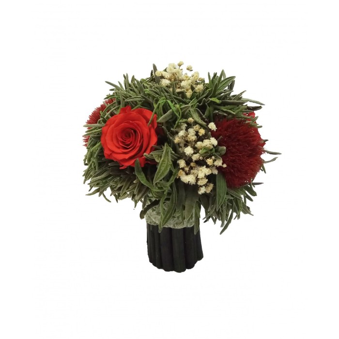 Декоративная композиция "Лаванда" букет, 13 х 13 х 15 см, красный