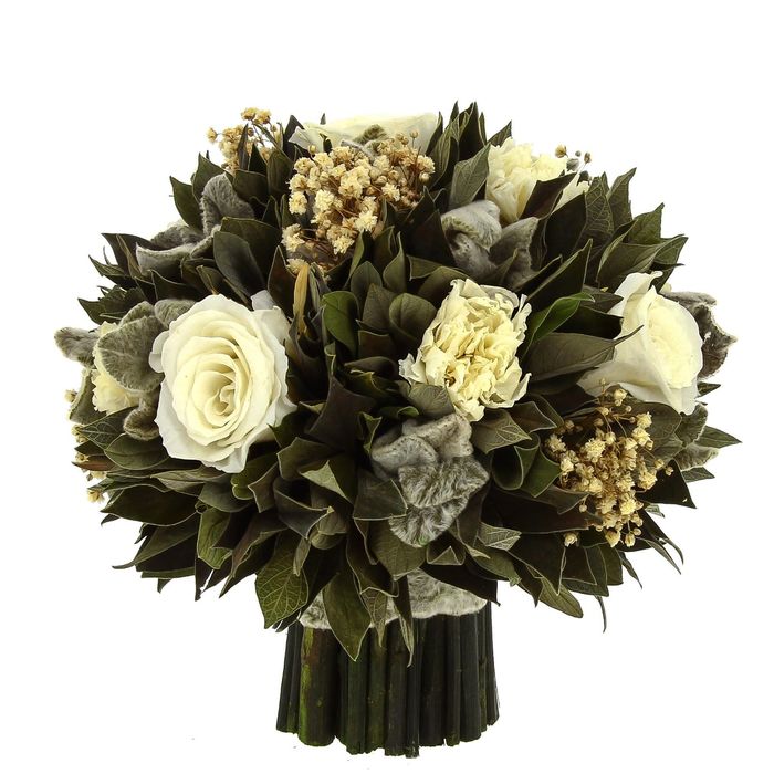 Декоративная композиция "Вельвет", чистец, 18 х 18 х 18.5 см, белый