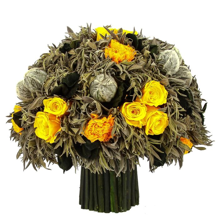 Декоративная композиция "Чары", лаванда типучино, 30 х 30 х 29 см, желтый